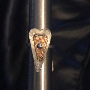 Recycled Sterling Silver and brass ring.